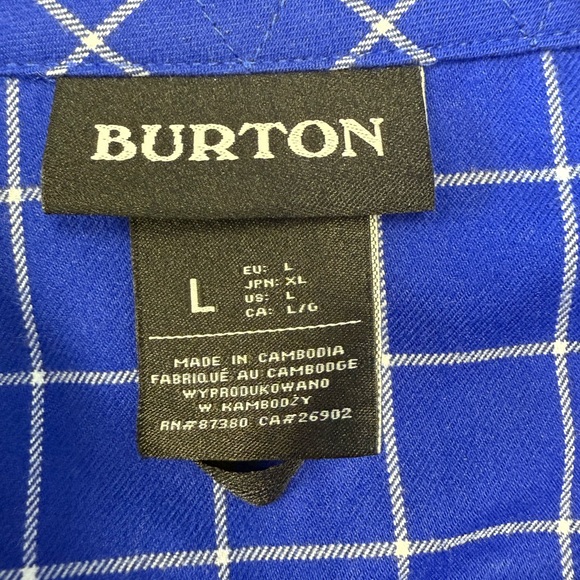 Burton Mens Size Large Brighton Performance Flannel Water Resistant Stretchy - Picture 7 of 10